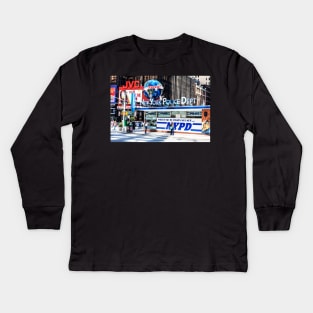 Times Square New York Police Dept Kids Long Sleeve T-Shirt